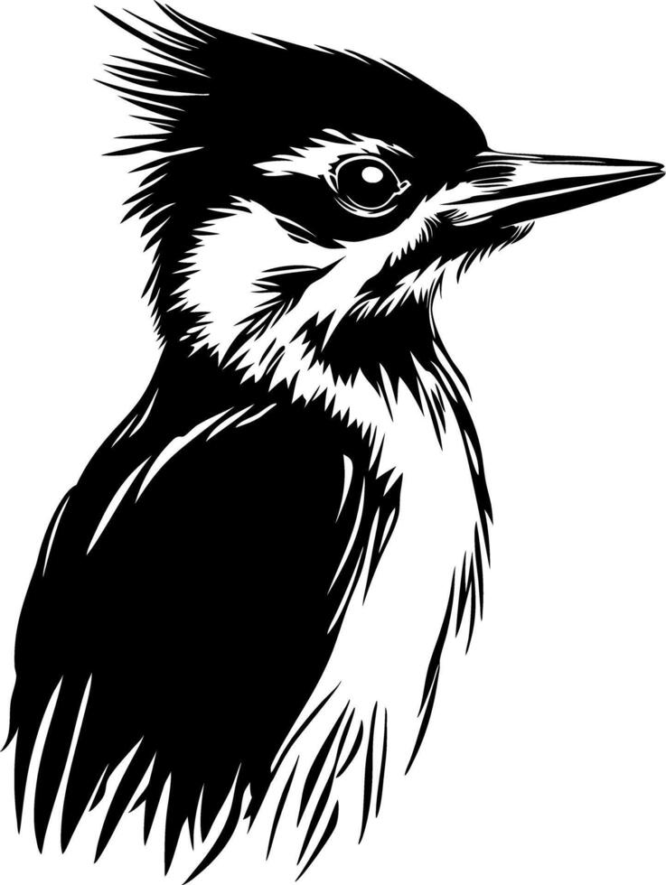 Illustration of Woodpecker Profile for Tattoo and Art Design vector