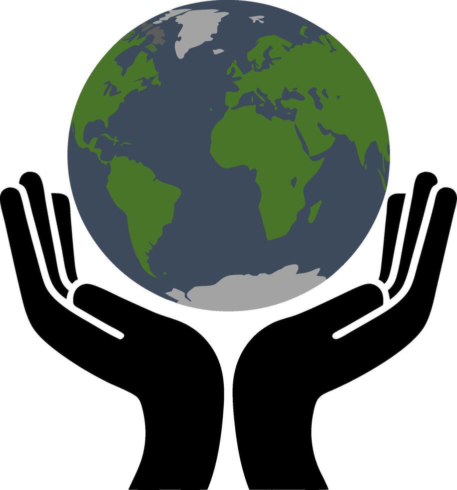 World in Hands Symbol of Global Responsibility and Care Illustration vector