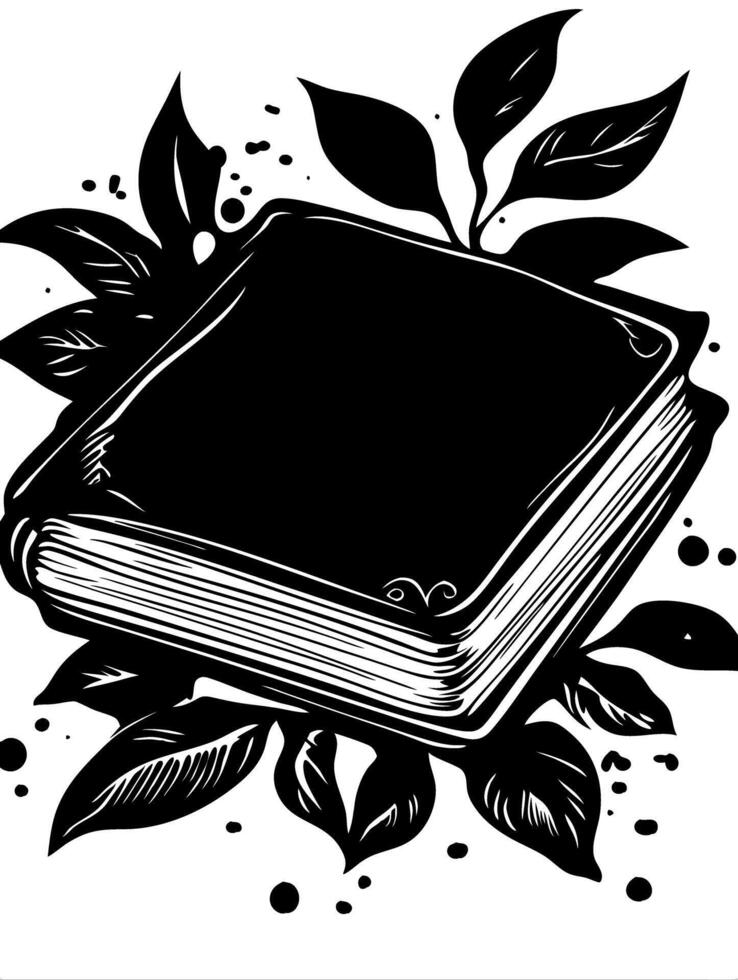 Vintage Book with Botanical Elements Illustration for Artistic Design vector