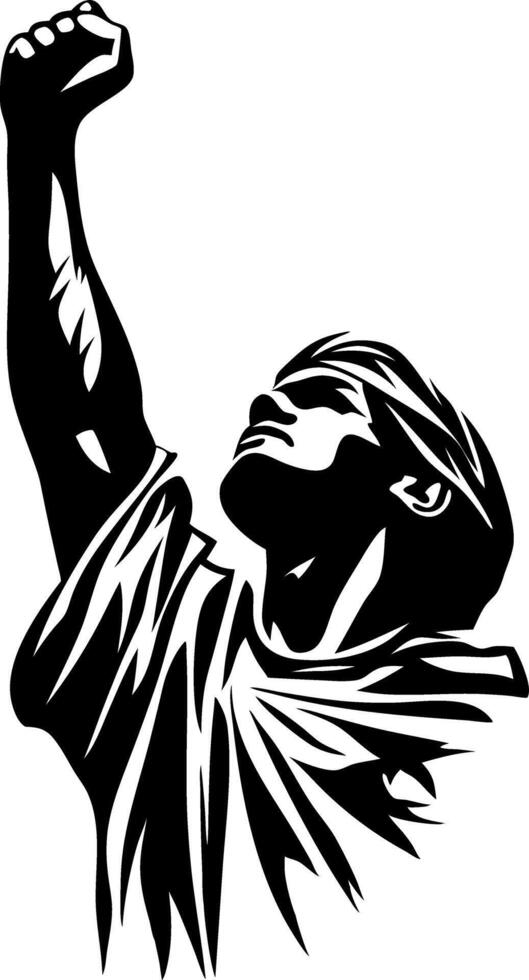 Uplifted Fist Symbolizing Strength and Victory Art vector
