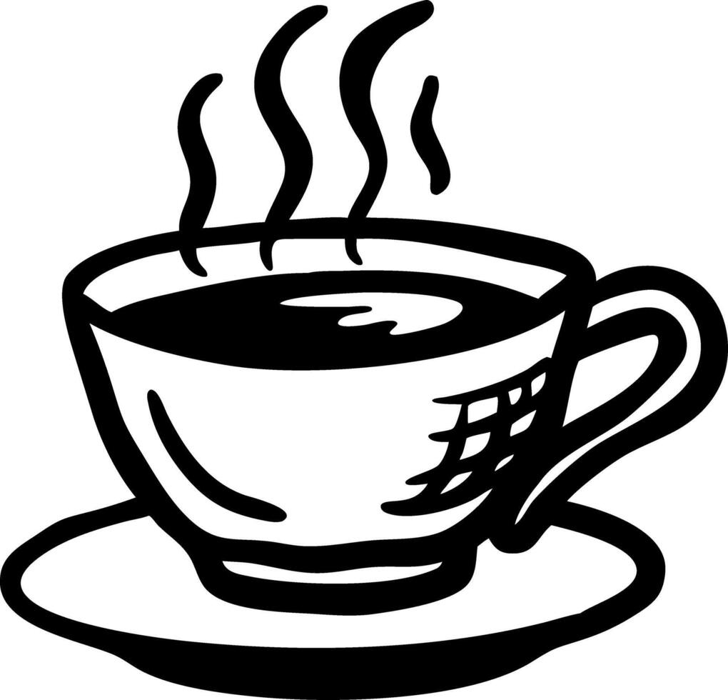 Illustration Steaming Coffee Cup for Cafe Decor and Menu Design vector