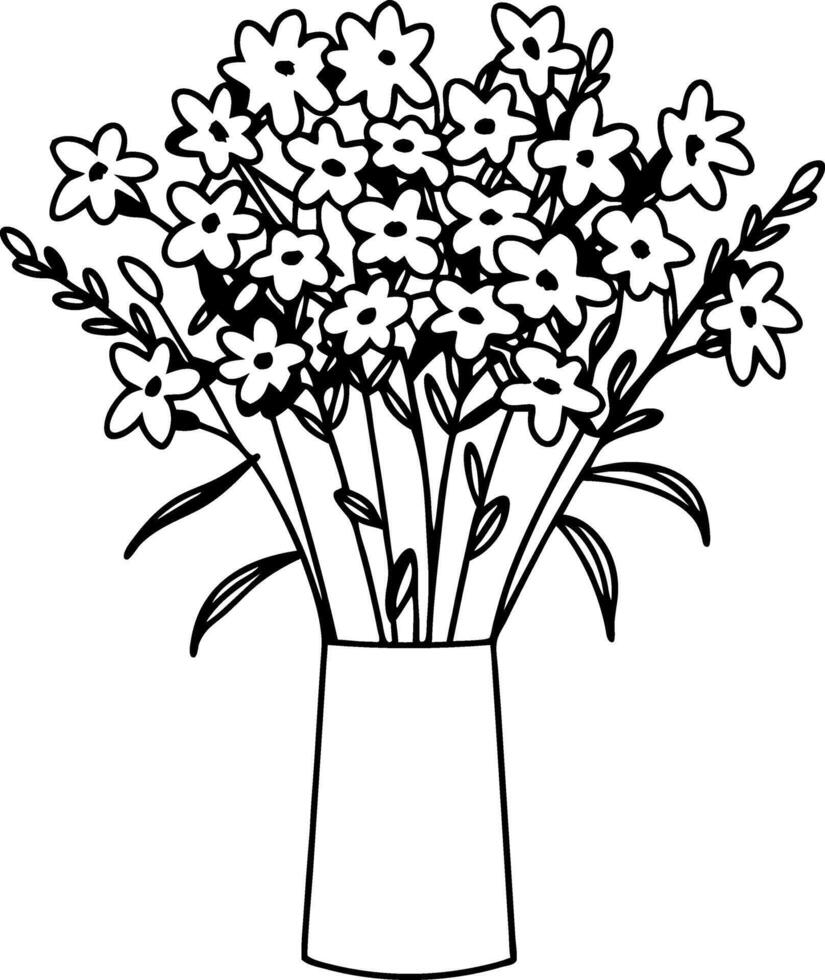 Illustration Bouquet of Flowers in Vase for Art and Design Projects vector