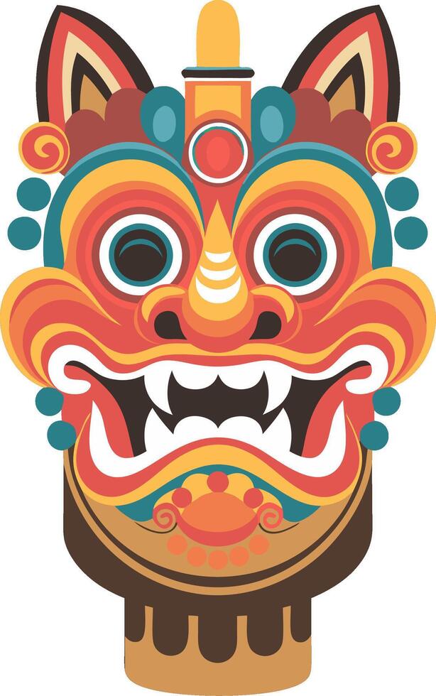 Vibrant Tribal Mask Design for Cultural Art Projects and Decorations vector