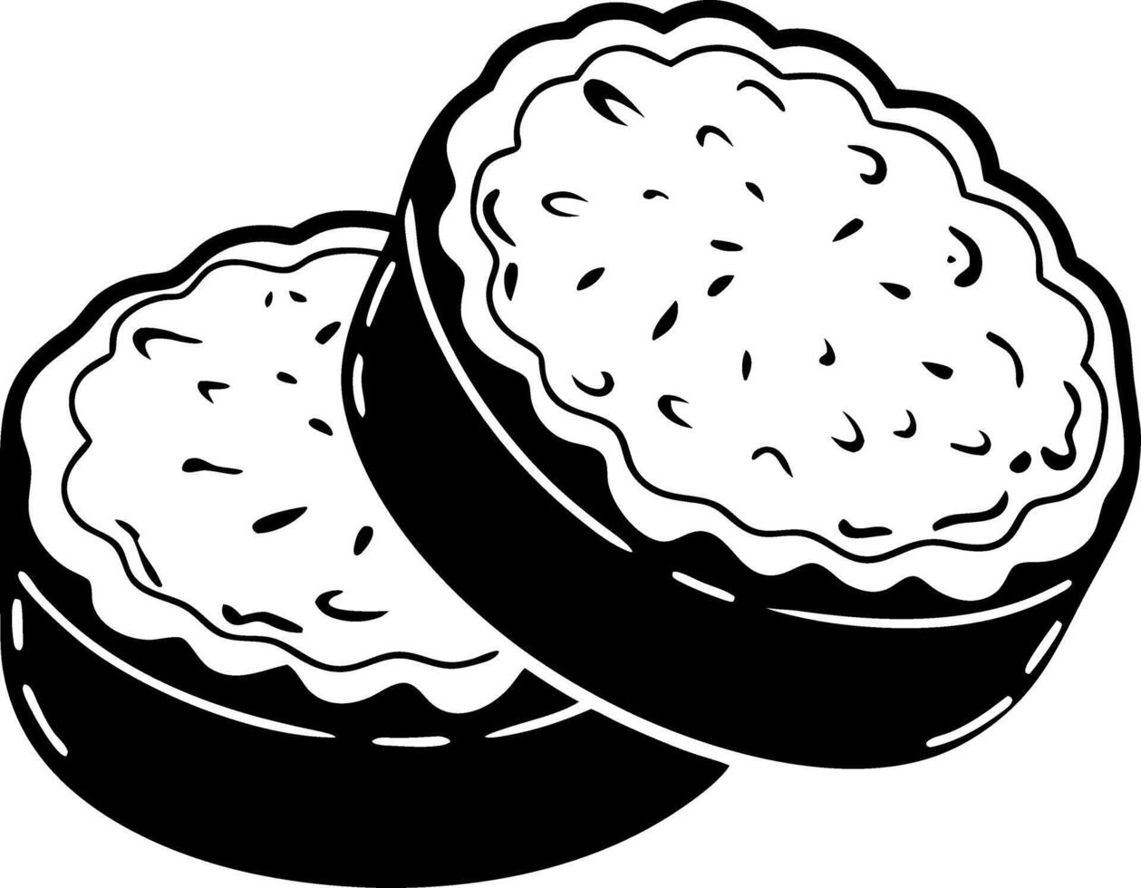 Illustration of Two Sandwich Cookies Black and White Design for Prints and Decorations vector