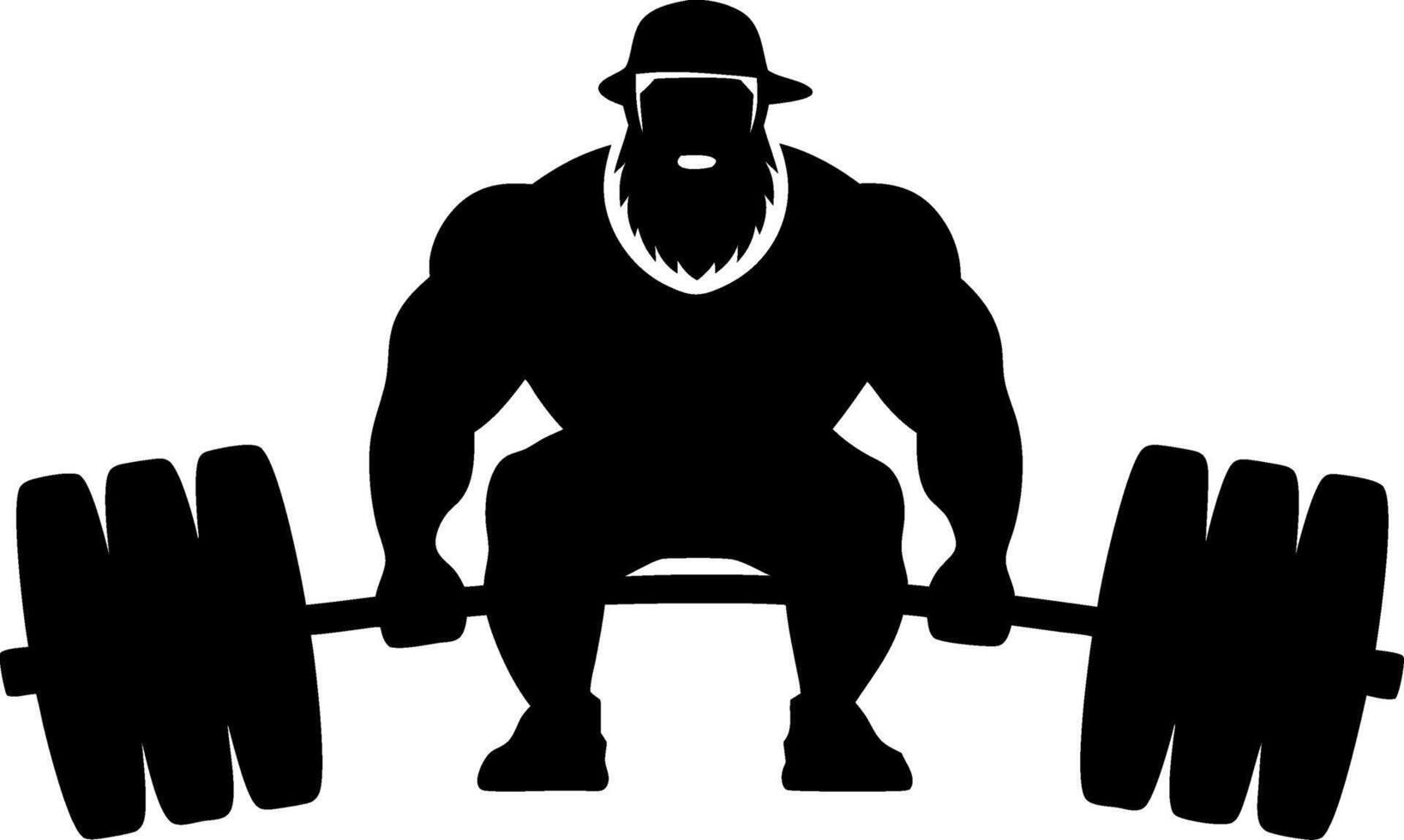 Strongman Lifting Heavy Barbell Silhouette for Gym and Fitness Designs vector