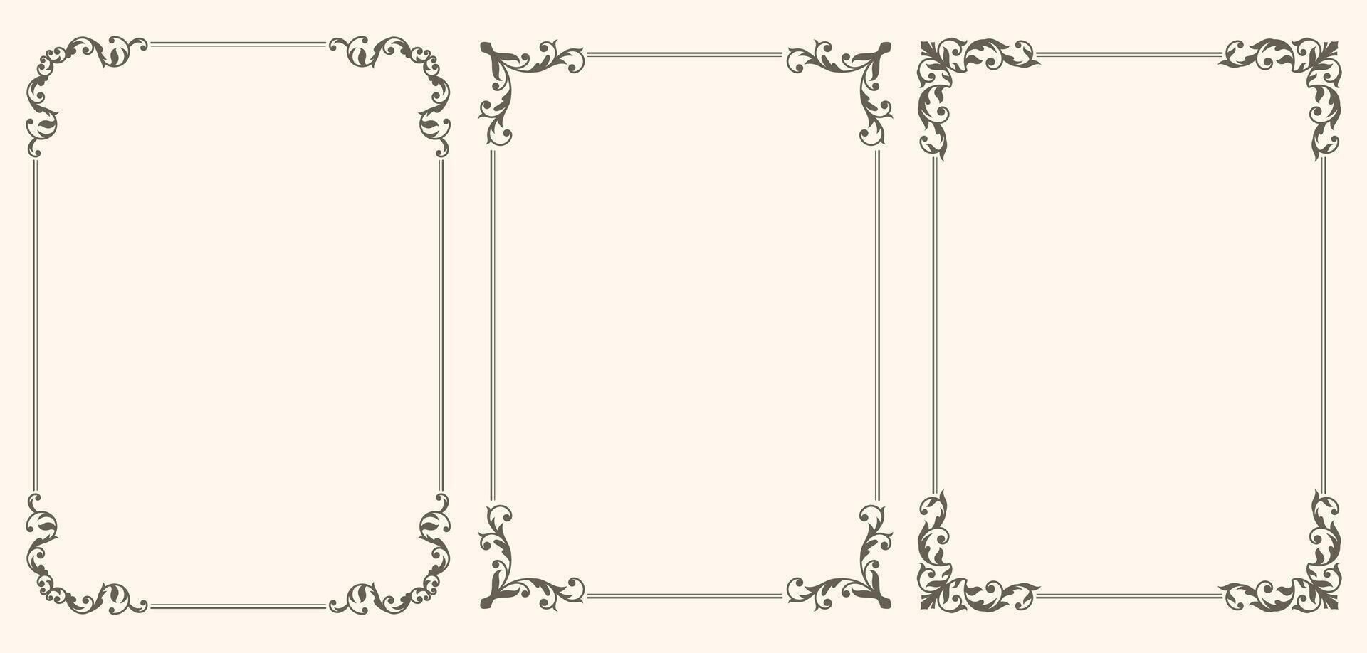Set of ornamental frames vector