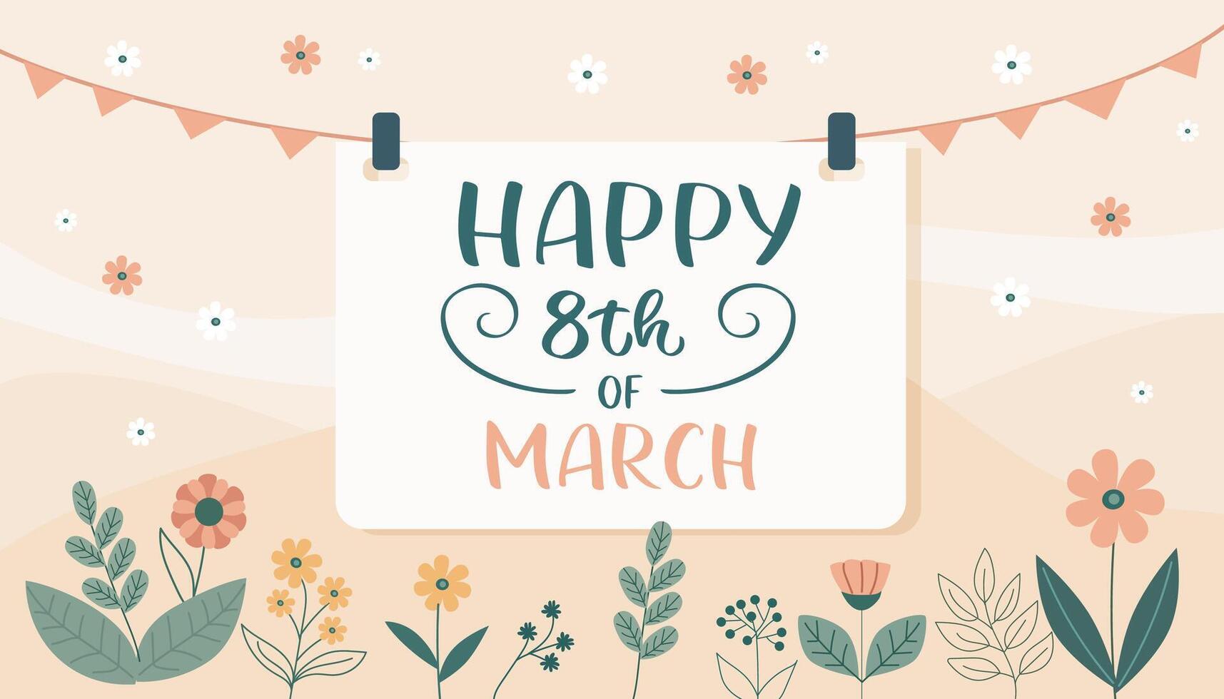 Poster with a white background and a large flowery border vector