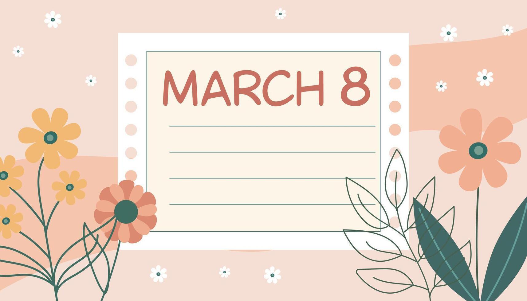 Pink background with a white line and a yellow flower vector