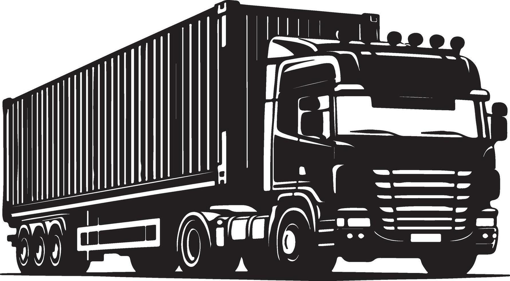 High-Quality Container Truck Vectors Art for Logistics Designs