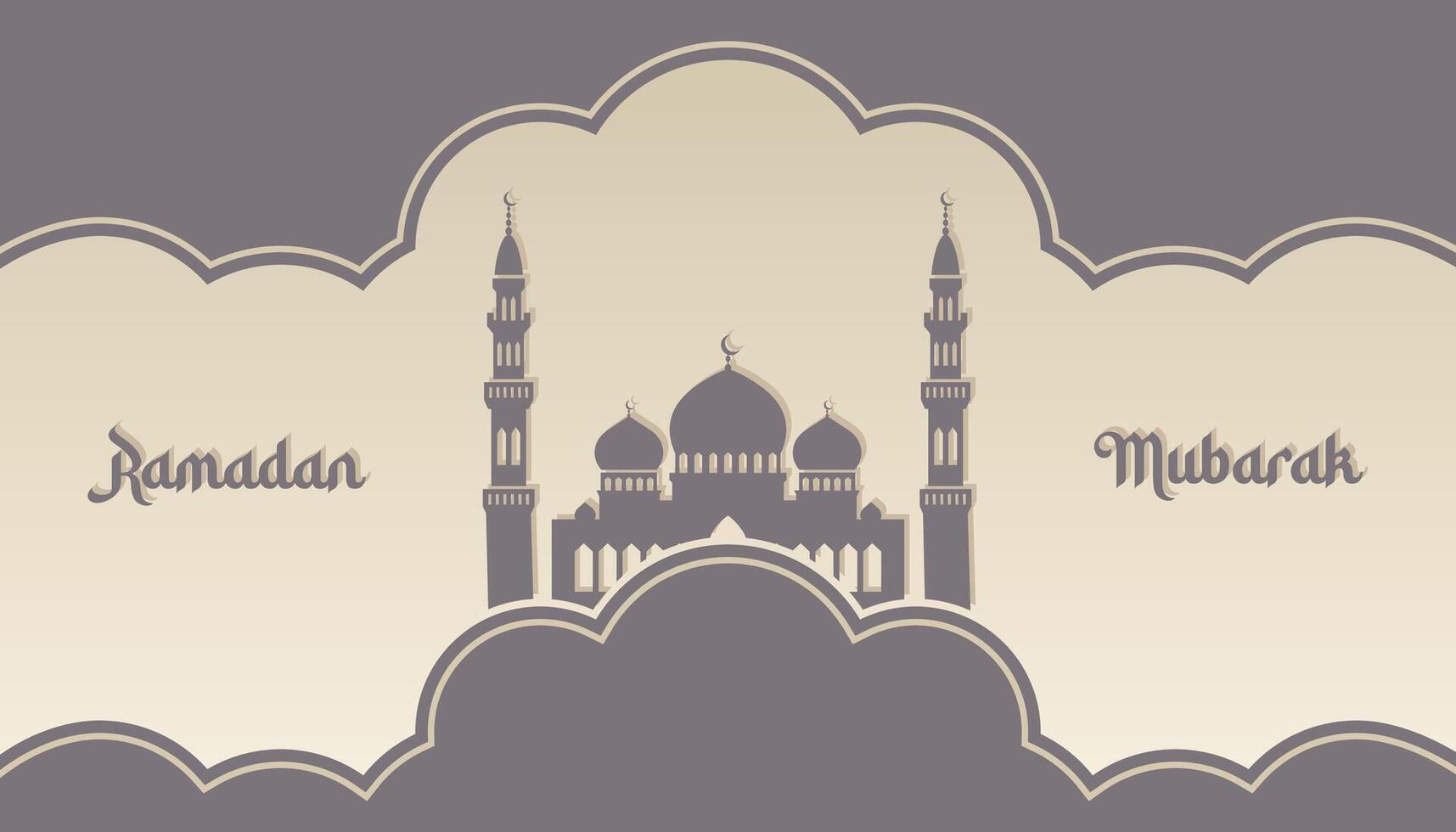 Islamic Background, Mosque. Design for Greeting Card of Ramadan Kareemand eid. vector