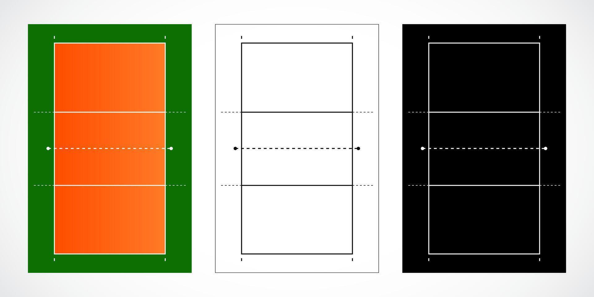 Volleyball Court Layouts in Three Styles vector
