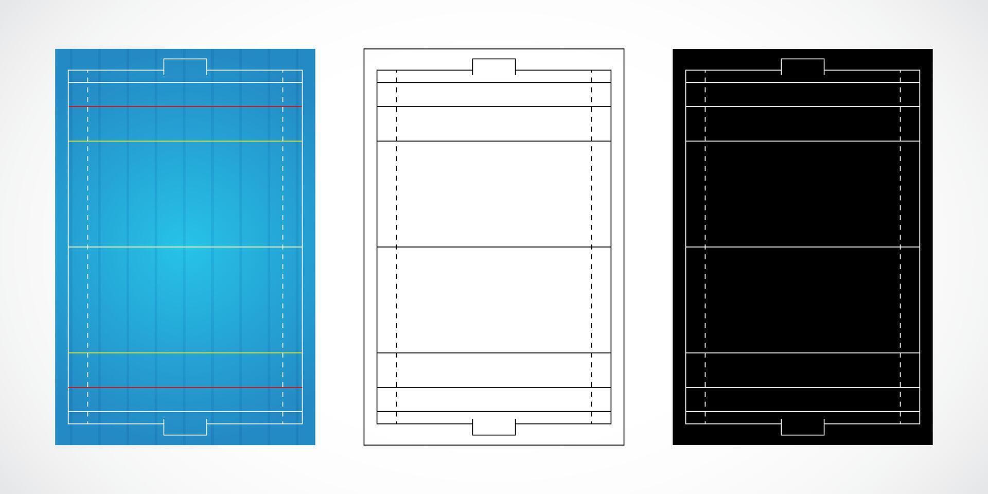 Water Polo Pool Layouts in Three Styles vector