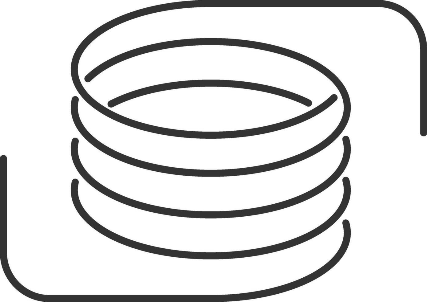 Metallic coils forming a motor machine spiral sign, wire springs and steel curved flexible coils creating a linear spiral silhouette isolated on white vector