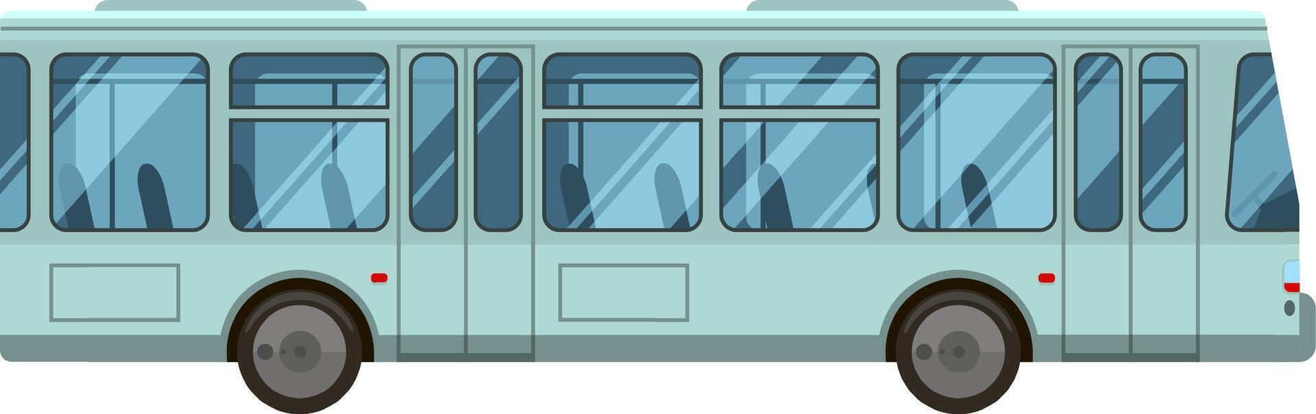 Light green city bus navigating urban streets, serving as a public transport vehicle for passengers, embodying the essence of city travel and modern urban mobility vector