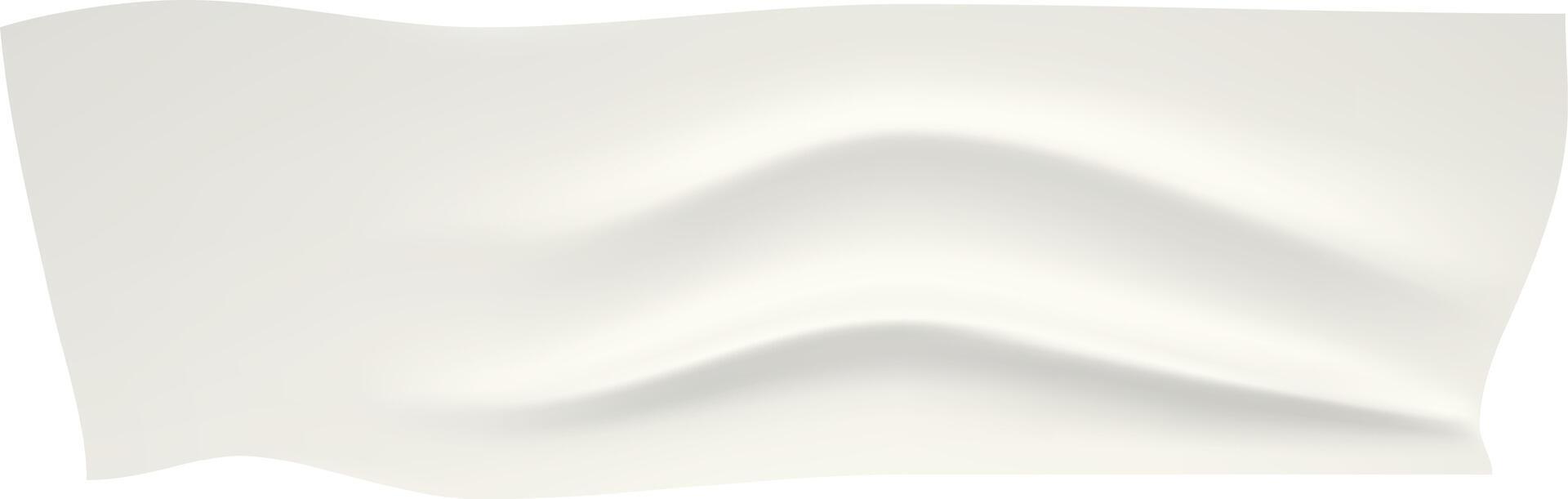 Crumpled white adhesive tape forms a wavy pattern across a bright white background, creating a visually interesting yet minimalistic texture that enhances the overall design vector