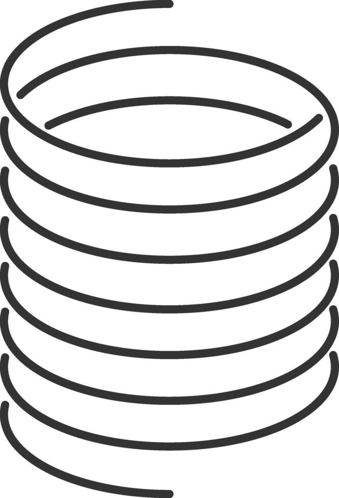 Metal spiral spring, metallic coils, motor machine spiral sign, wire springs and steel curved flexible, coils, linear spirals silhouette isolated icon vector