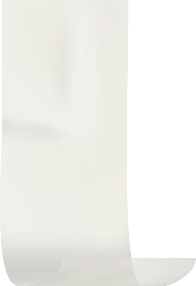 White transparent adhesive tape curling gracefully on a clean white background, offering a versatile element for various graphic projects and design needs vector