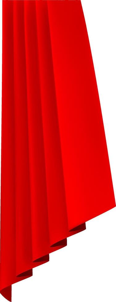 Realistic theatre stage decoration, dramatic red luxurious curtains waving on a white background creating an elegant and theatrical atmosphere vector