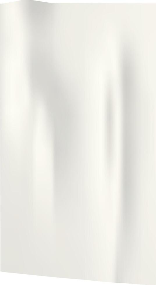 Realistic white sheet of paper with curved corners, creating a rippled, textured surface, suitable for showcasing designs or adding a touch of realism to projects vector