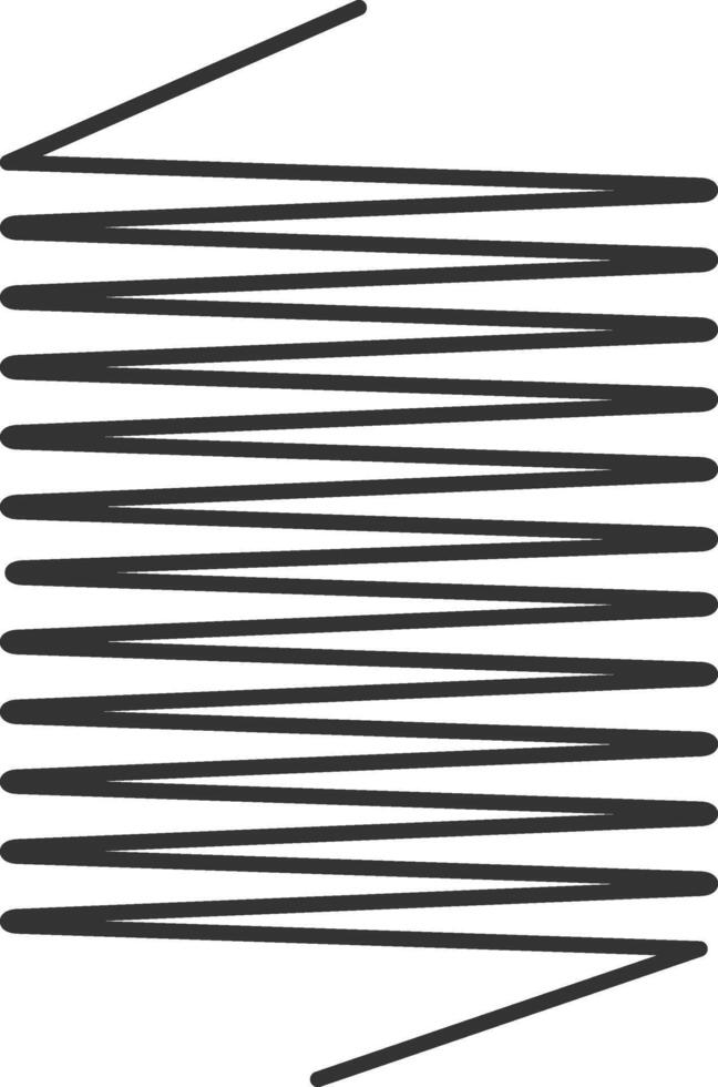 Close up of a metal spiral spring with flexible coils, forming a linear spiral silhouette, representing wire springs and metallic coils, isolated on a white background vector