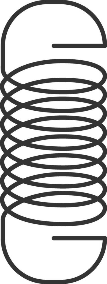 Metal spiral spring, metallic coils, motor machine spiral, sign, wire springs and steel curved flexible coils, linear spirals silhouette isolated icon vector