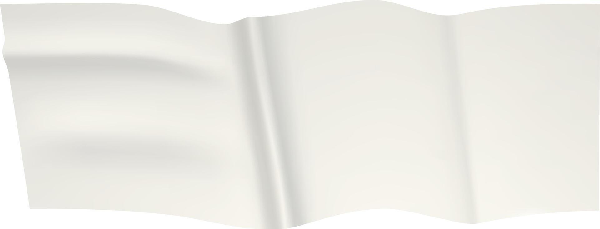Wavy white adhesive tape with folds and wrinkles creating a textured, transparent effect against a clean white backdrop, ideal for design projects needing a realistic sticky tape representation vector
