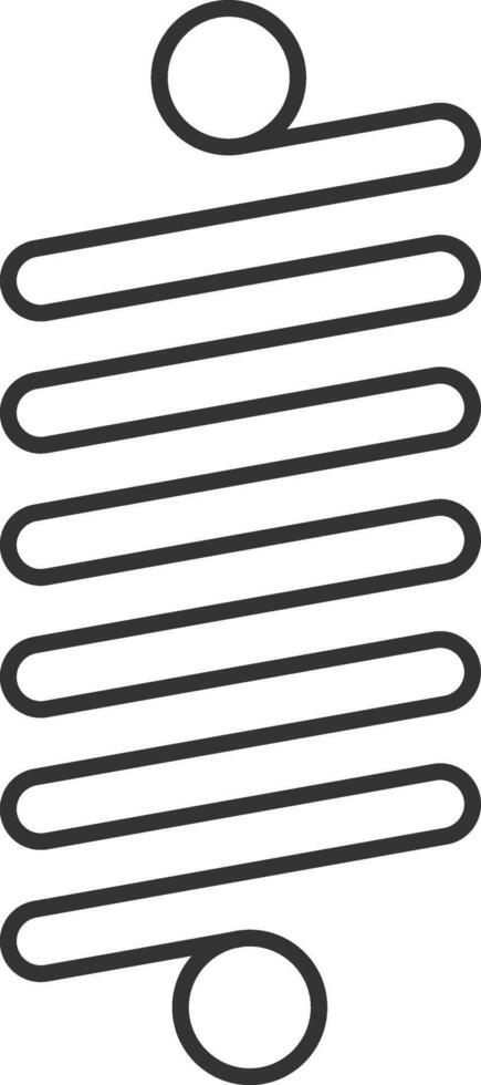 Metal spiral spring with metallic coils forming flexible curves, ideal for representing concepts related to mechanics, elasticity, and industrial design vector