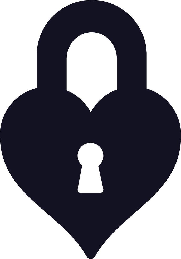 Heart shaped padlock with a keyhole symbolizing secure love, perfect for projects on relationships, Valentine's Day, and commitment, featuring a minimalist design on white vector