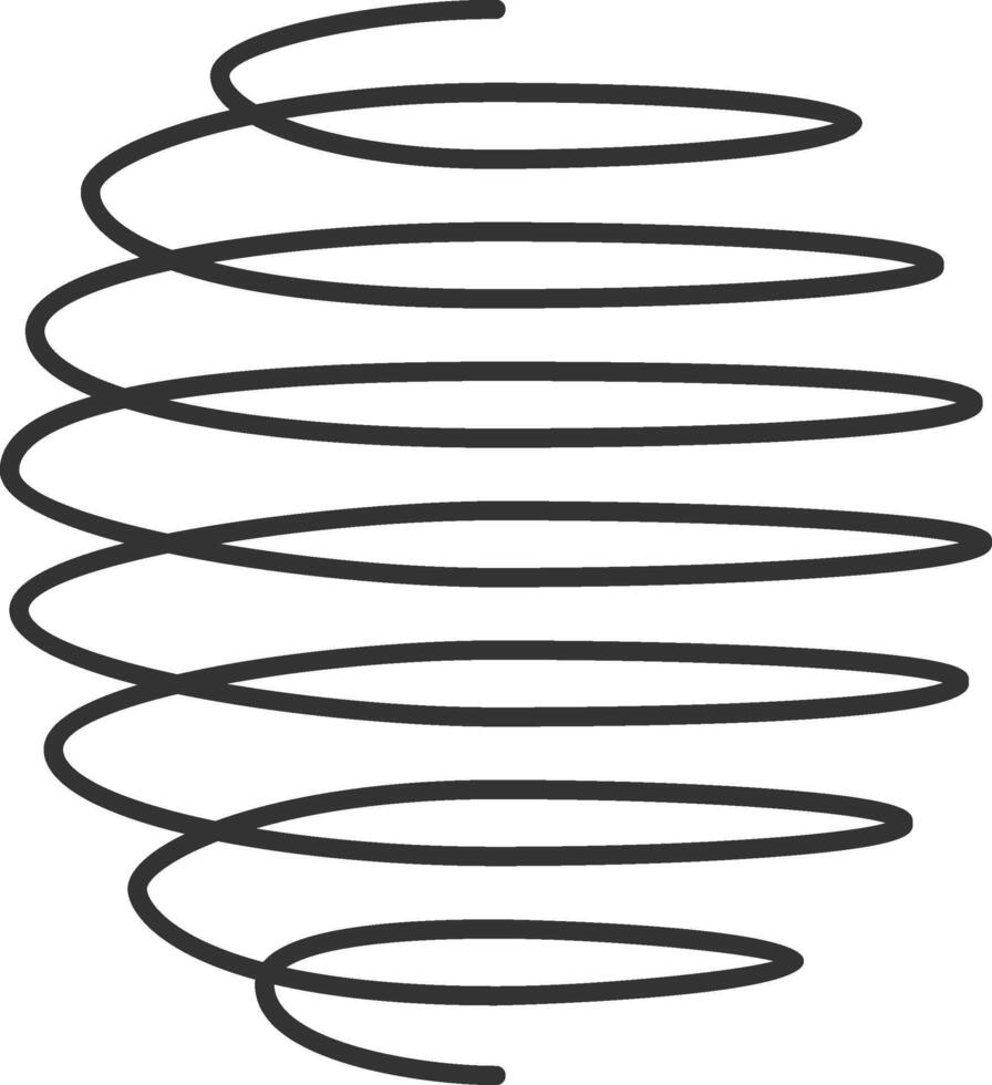Metal spiral spring, metallic coils, motor machine, spiral sign, wire springs and steel curved flexible coils, linear spirals silhouette isolated icon vector