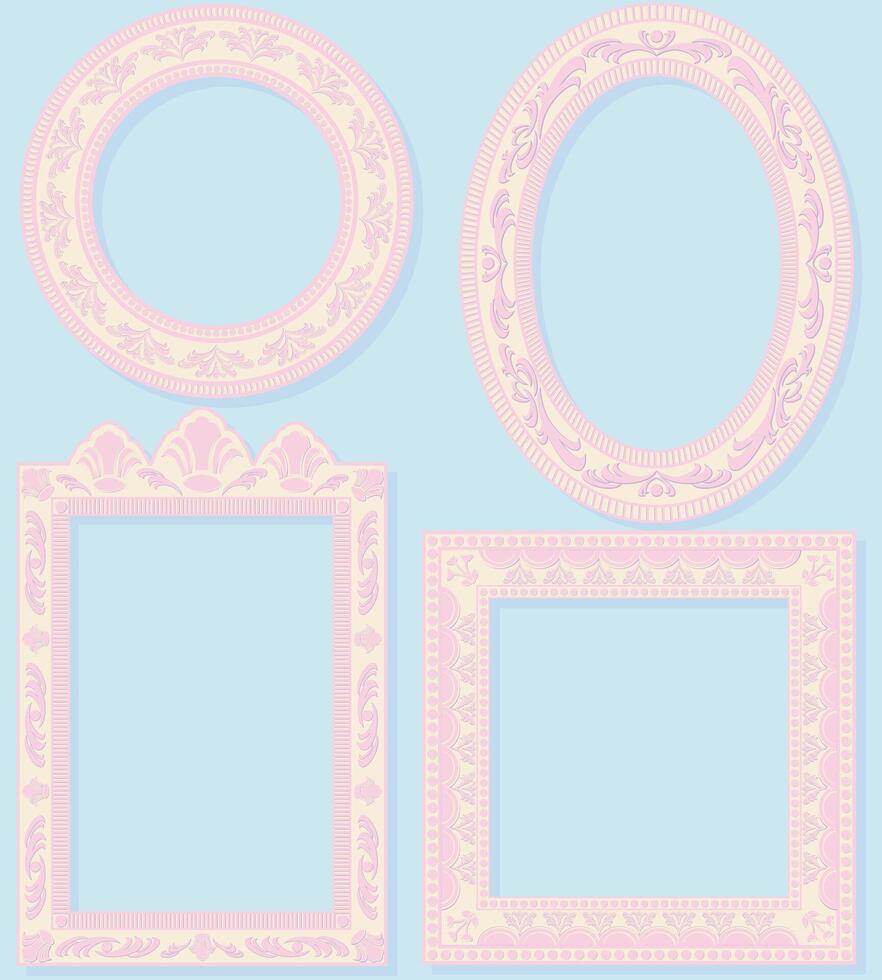 Pastel Ornamented Frames vector