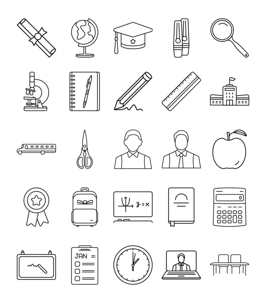 Education Icon Set Outline vector