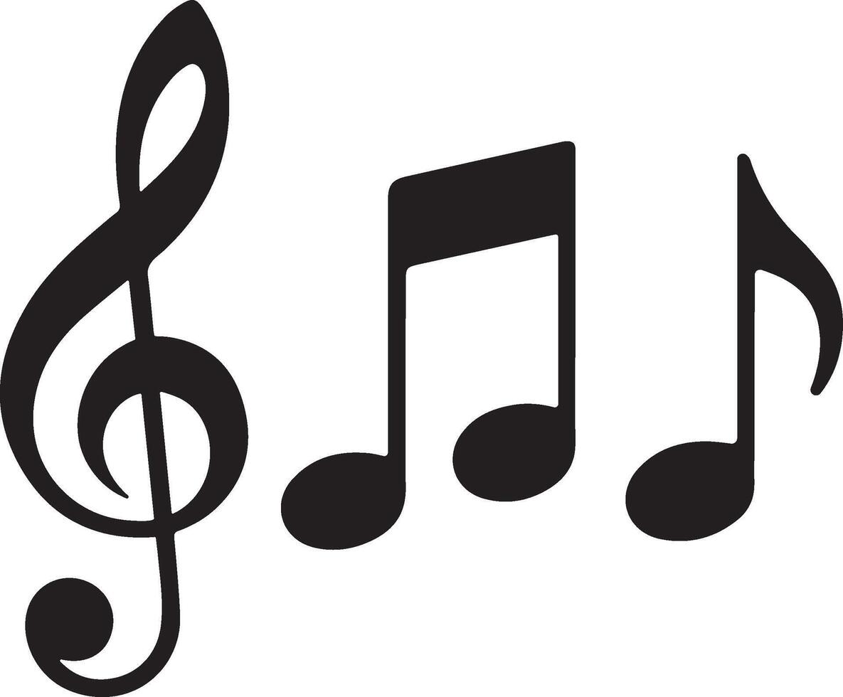 Minimalist Music Notes and Treble Clef Icon for Musical Designs vector