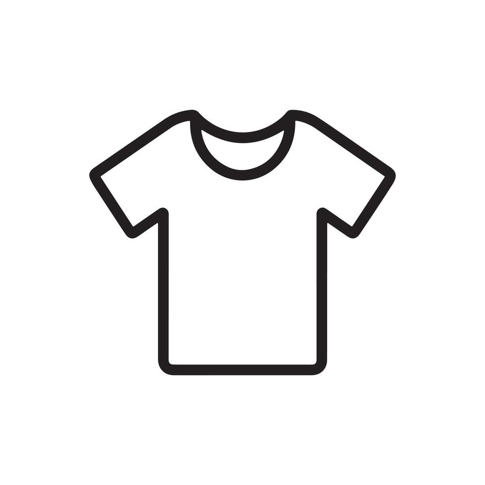 Minimalist T-Shirt Outline Icon for Clothing and Fashion Designs vector
