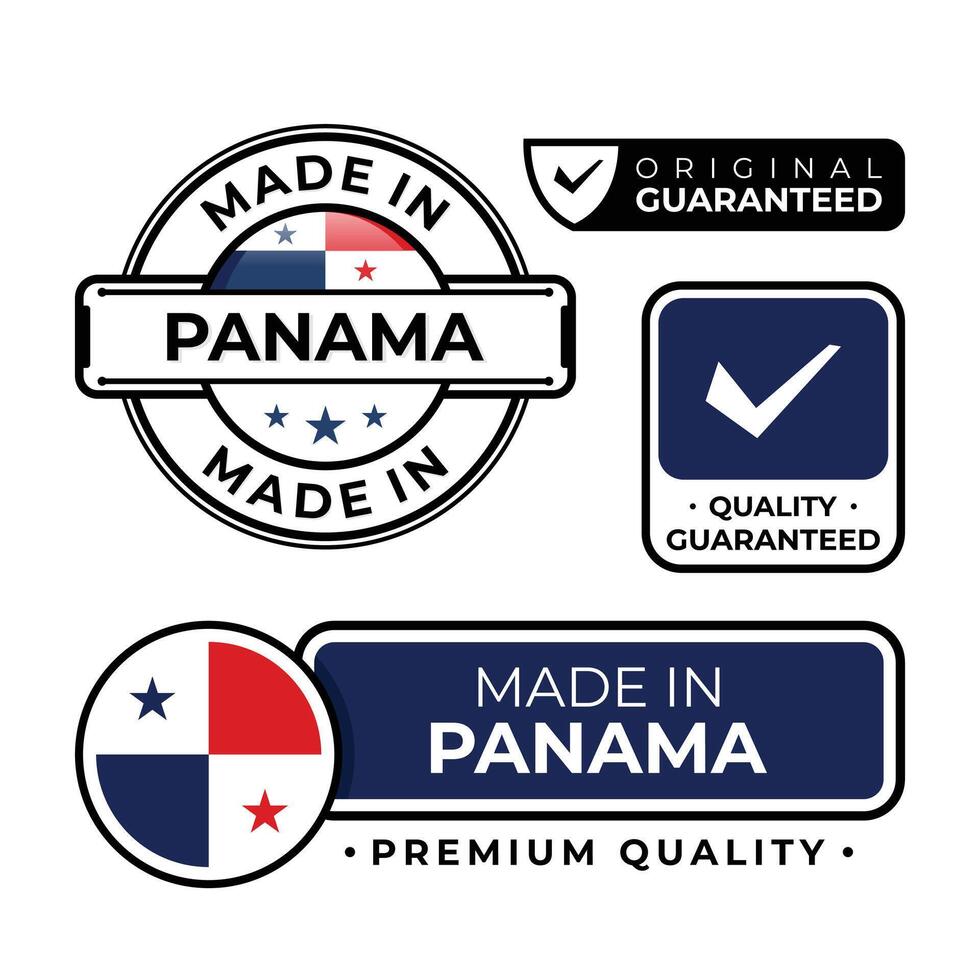 Badge bundle made in Panama label icon emblem isolated on white background vector