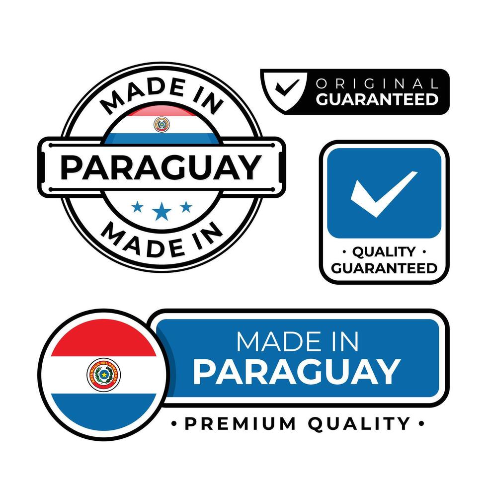 Badge bundle made in Paraguay label icon emblem isolated on white background vector