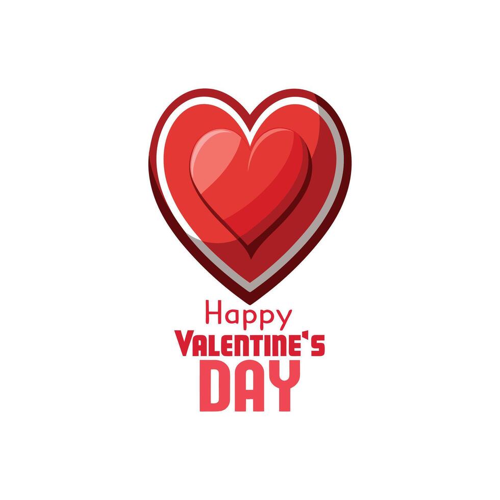 Romantic Valentine's Day with Heart Elements Illustration Design on White Background vector