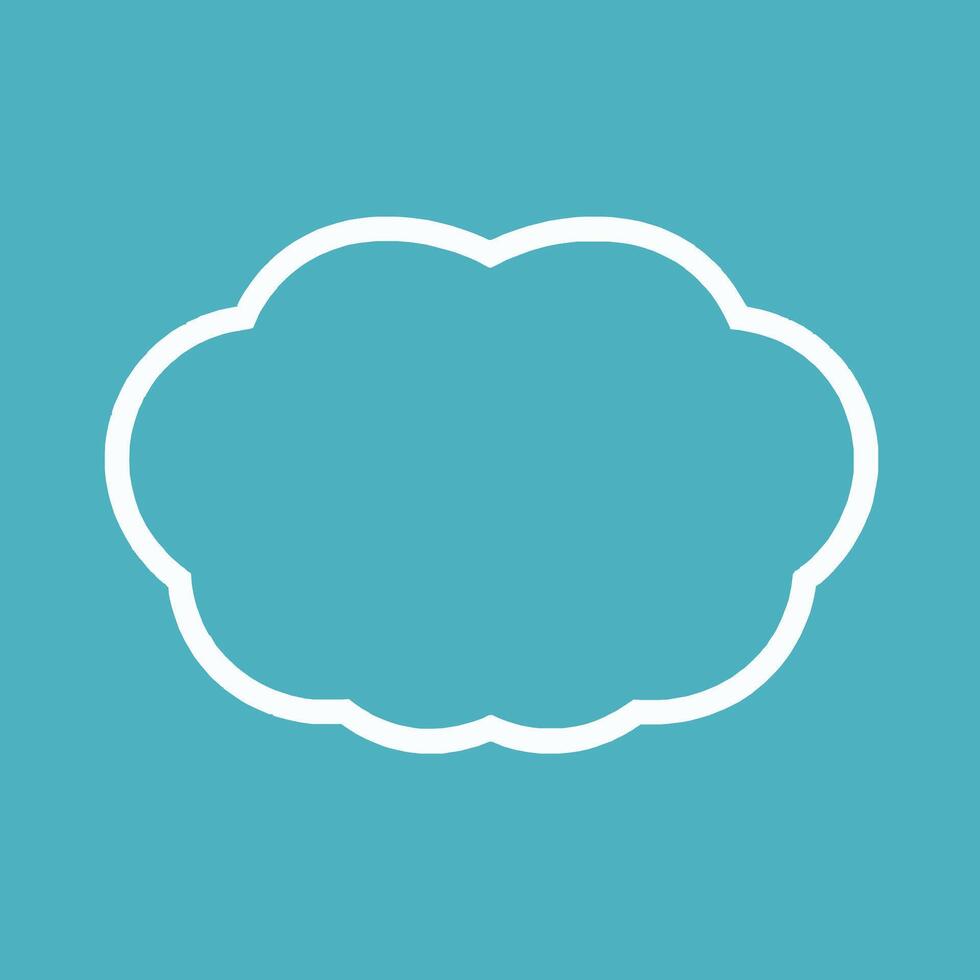Minimalist Cloud Icon Design on Turquoise Background vector