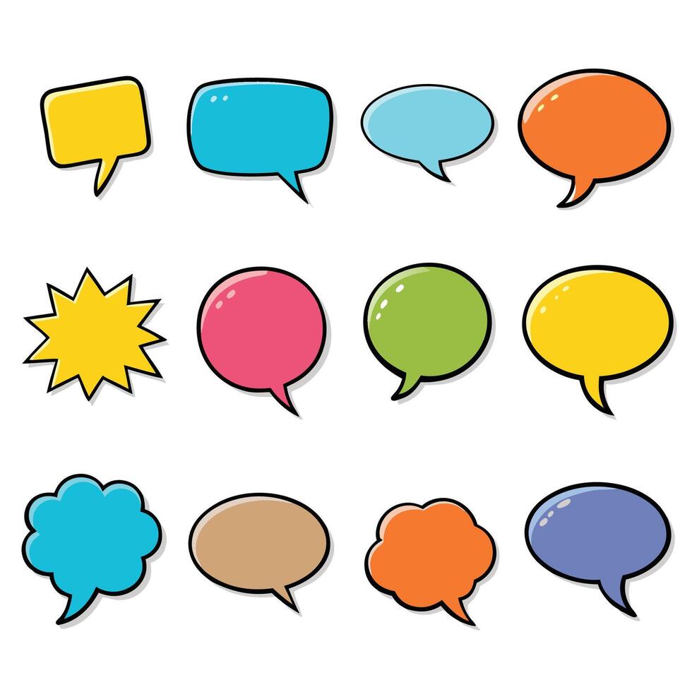 speech bubbles with different colors vector