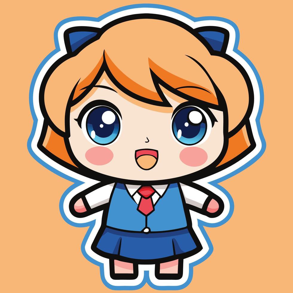 a girl in a school uniform vector