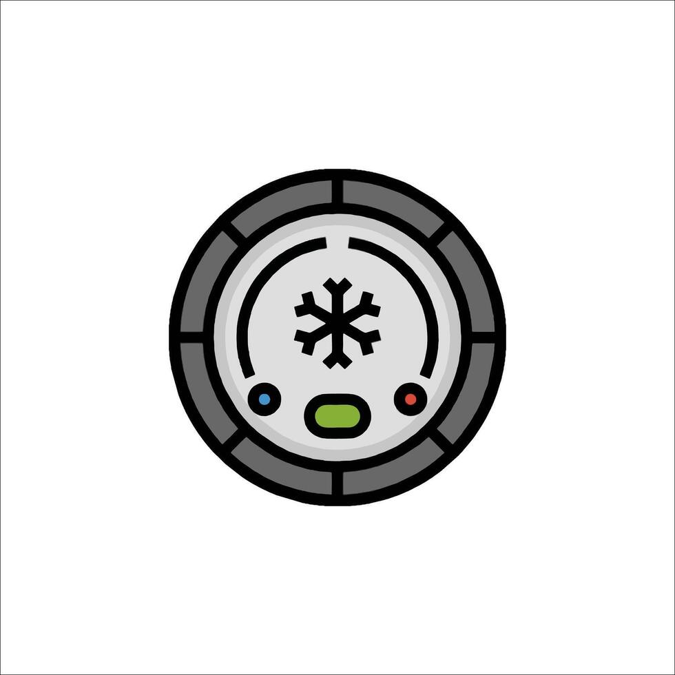 A black and white image of a clock with a snowflake on it vector