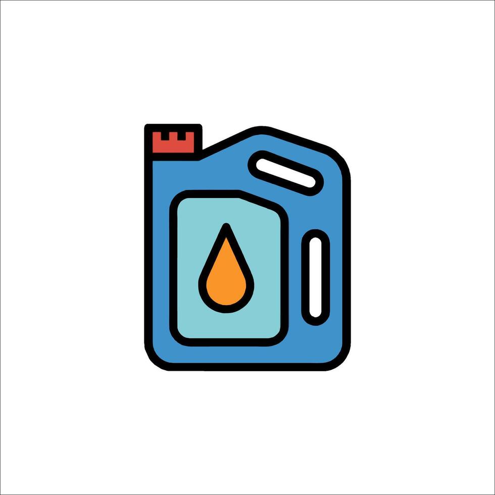 A blue and orange oil can icon on a white background vector