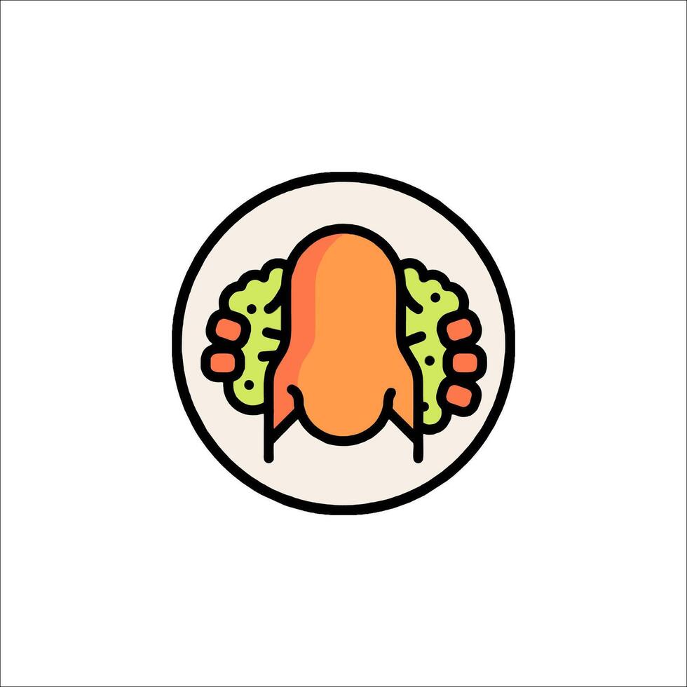 A cartoonish illustration of a brain in a bowl vector