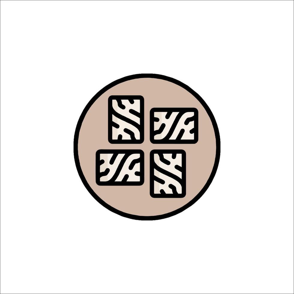 A logo for a restaurant with four squares vector