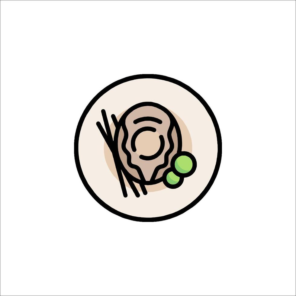 A plate with food and chopsticks on it vector