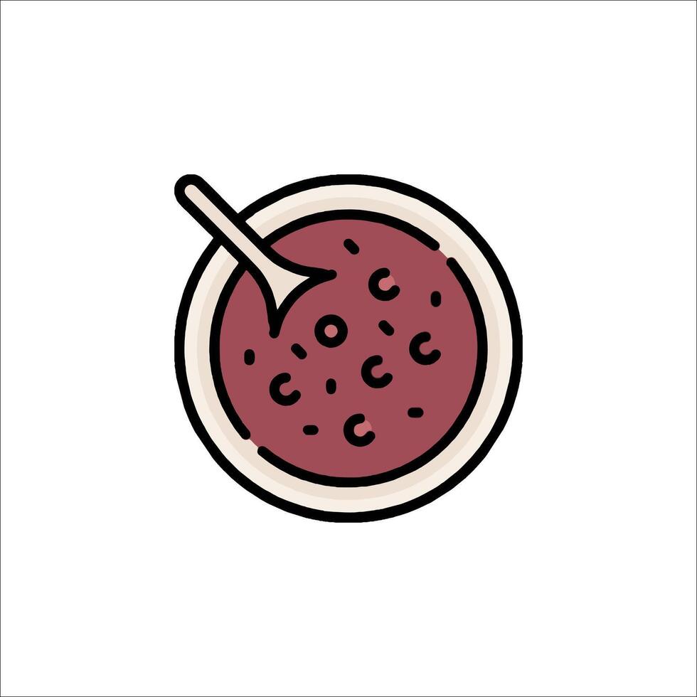 A bowl of fruit with a spoon in it vector