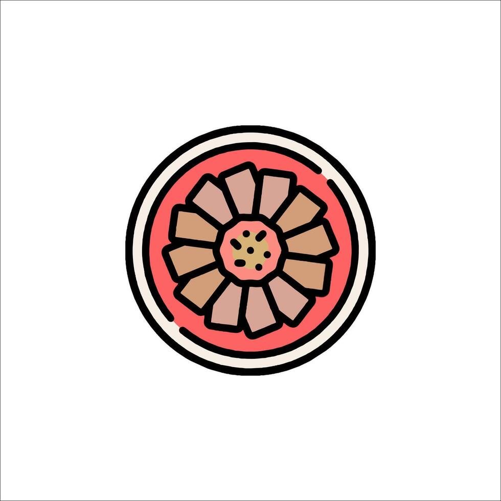 A pink flower in a circle on a white background vector