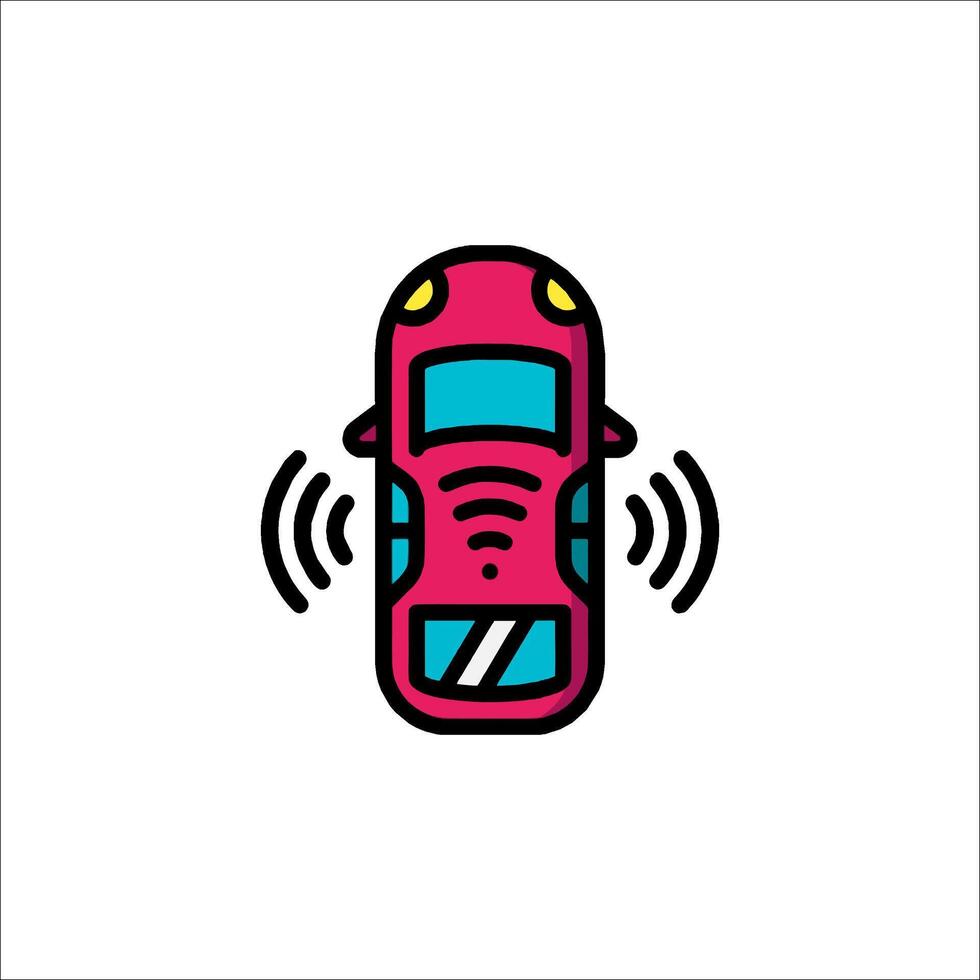 Car icon with sound waves on it vector