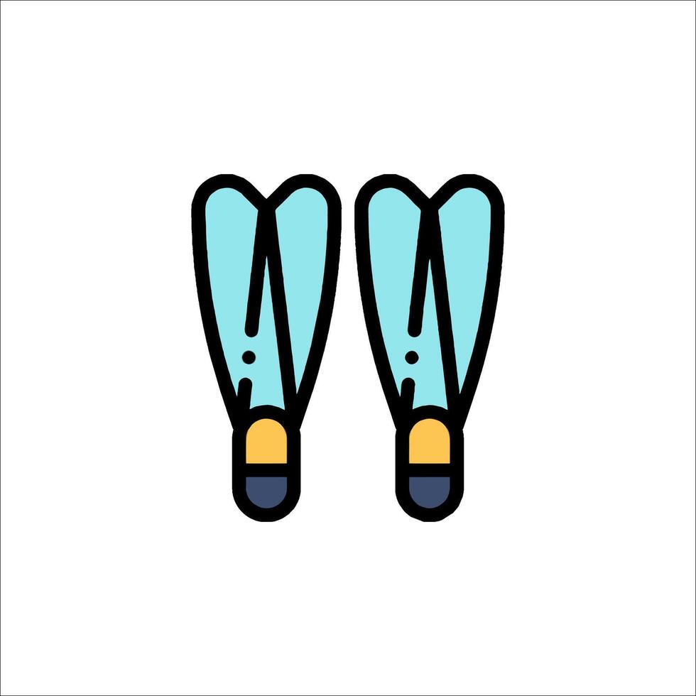 Two blue fins with yellow tips on them vector