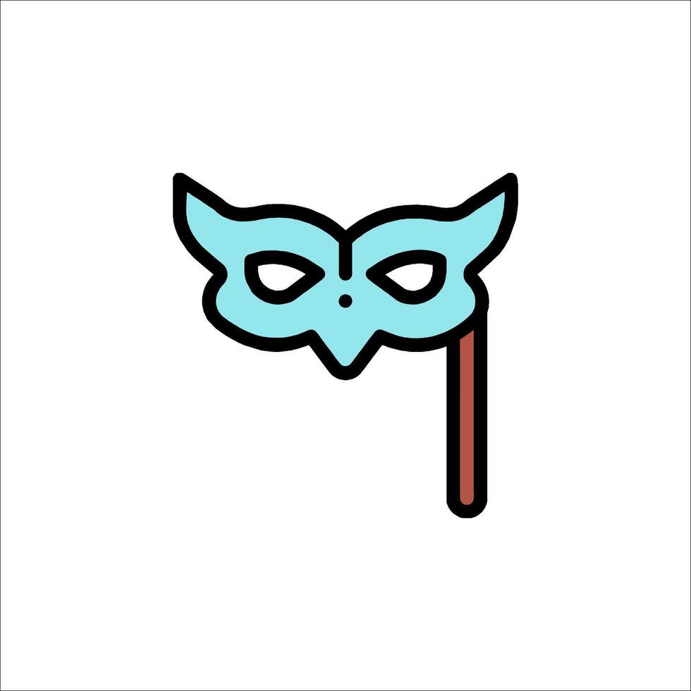 A blue mask with a red nose and a red stick vector