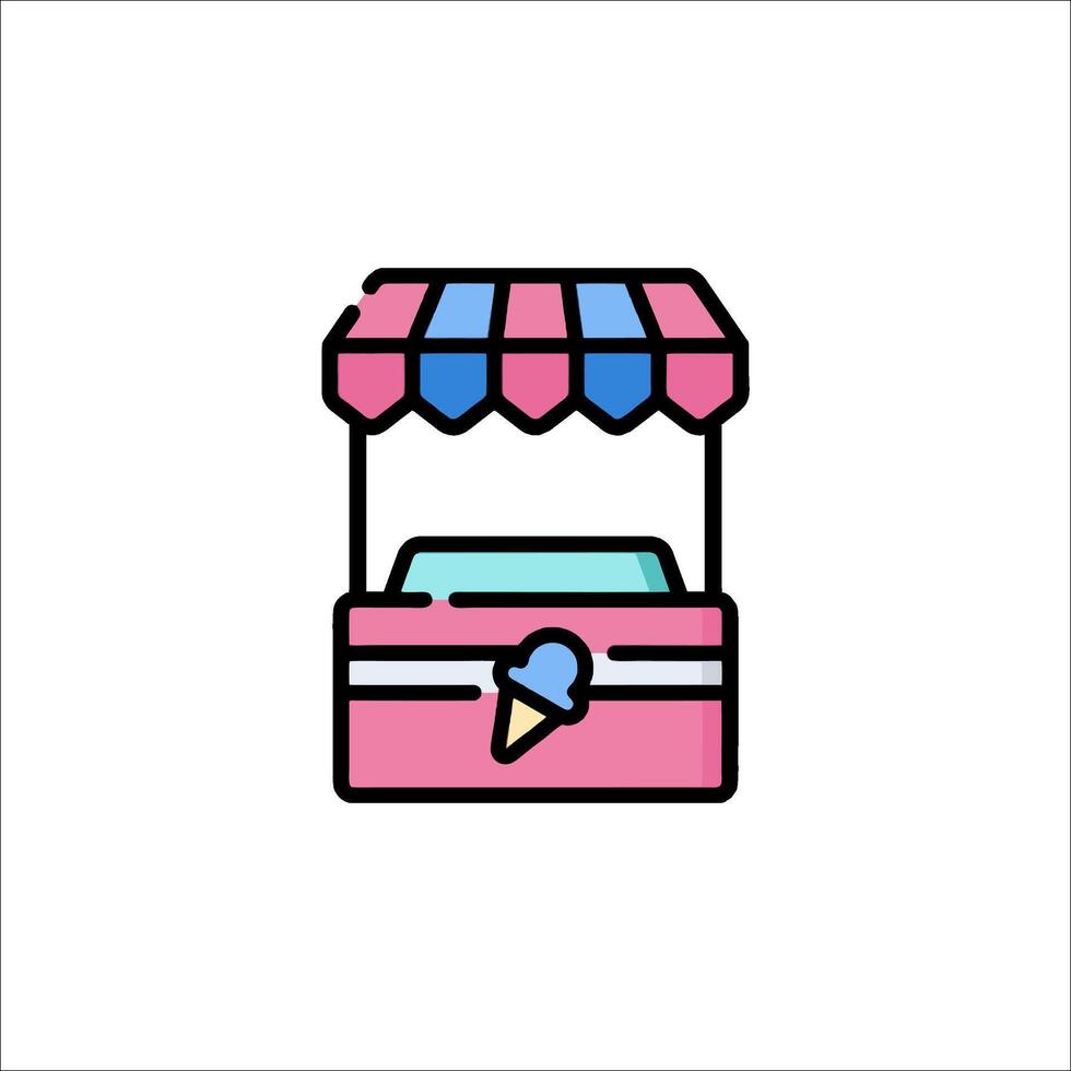 Ice cream stand icon vector